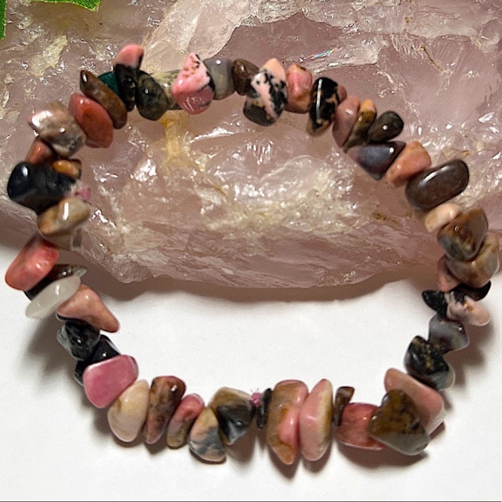 Rhodonite Chip Bracelet